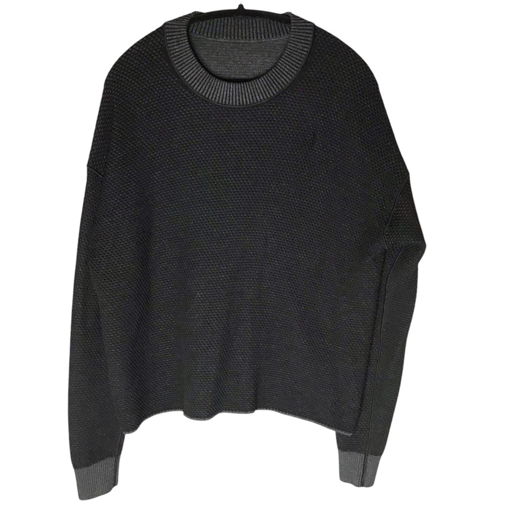 Women’s 12 Lululemon Reversible DoubleKnit Crew Neck Sweater Graphite - Picture 14 of 15